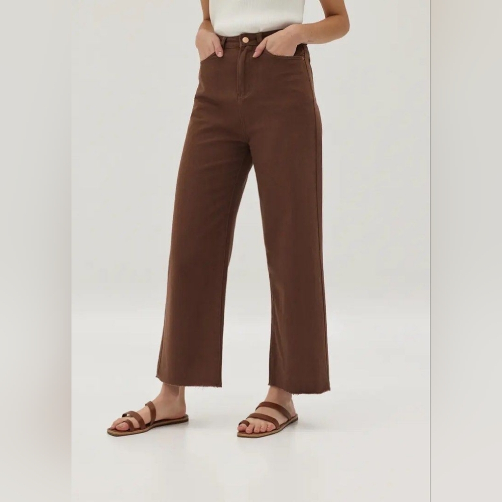 Love Bonito Brown Straight-Leg Pants